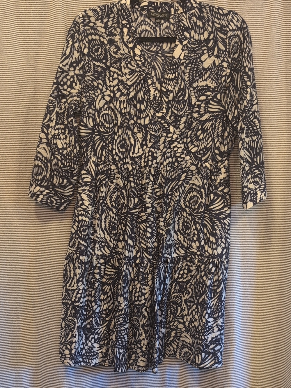 Rachel Zoe Navy and White Floral Midi Dress